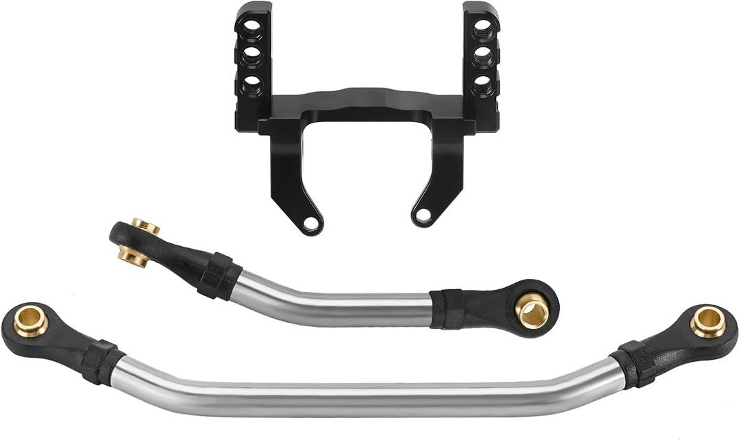 INJORA Aluminum Lay Down Servo Mount with Stainless Steel Steering Links Set for TRX4M Stock Length Axles 1/18 RC Crawler