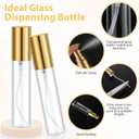 Yinder 25 Pcs 10 ml Glass Refillable Perfume Bottles Bulk Travel Empty Perfume Atomizer Sprayers Portable Spray Bottles Mini Sample Fragrance Containers, Gold