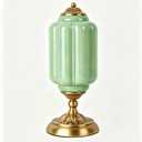 Glazart Luxa Vintage Milk Glass Table Lamp for Living Room Bedroom, Green