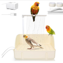 Jevnd Automatic Parakeet Bird Bath with Pump, Large Bird Shower Fountain Indoor Bathtub with Running Water, Parrot Bath Tub Faucet for Pet Birds, African Grey, Cockatiel, Conure, Budgie, Lovebird