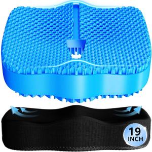 Gel Seat Cushion for Office Chair 3.54in Thick Ergonomic Gel Chair Cushion Seat Pad for Long Sitting Relieve Sciatica Back,Pressure Sore Ulcer Pain,Seat Cushion for Wheelchair Office Chairs Car Seats (X-Large, Blue)