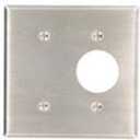 Leviton 2-Gang Toggle/Single Receptacle Combination Wallplate, Standard Size, Non-Magnetic Stainless Steel, 84085-40