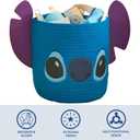 Idea Nuova Disney Stitch Figural Rope Storage Organizer Basket, 10" H x 10" W