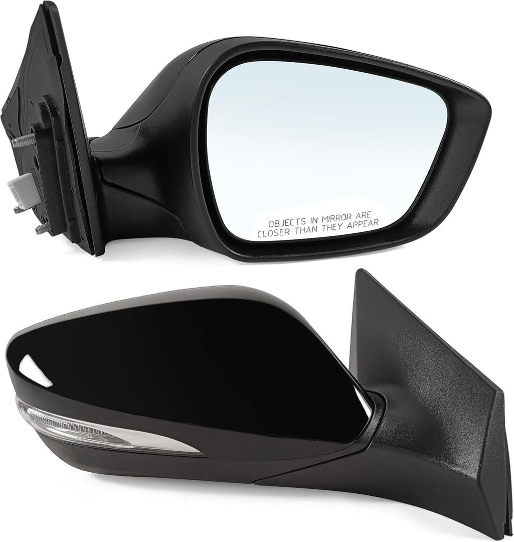 Right Passenger Side Mirror Assembly Fits 2014 2015 2016 Hyundai Elantra With Power Glass Heated Blind Spot Glass Turn Signal And Manual Folding Match to Black (6Pins)