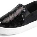 K KomForme Toddler Slip on Sneakers Girls Sparkle Sequins Canvas Walking Shoes, Size: 12