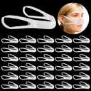 Patelai 30 Pcs Elastic Nose Bandage, External Nasal Bandage Dressing Holder with High Absorption Capacity for Nose, White