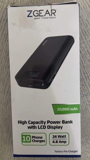 ZGEAR 20,000 mAh High Capacity Power Bank With LCD Display ZGEAR 20,000 mAh High Capacity Power Bank With LCD Display