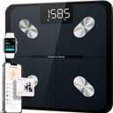 Etekcity Smart Scale for Body Weight, FSA&HSA Eligible, Bathroom Digital Weighing Scale with BMI, Body Fat, Muscle Mass, Accurate Bluetooth Home User Health Equipment Sync Apps, LED, Tempered glass (11 x 11 inches, Classic-Black)
