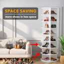SpaceAid 8 Tier Rotating Shoe Rack Tower, Spinning Shoe Display Lazy Susan, Revolving 360 Shoe Rack Storage Round Carousel, Vertical Handbag Rotate Shoes Closet Organization (8-Tier White)