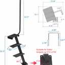 Boat Trailer Step, Heavy Duty Steel 3 Steps Ladder for Boat Trailer Tongue with Left or Right Adjustable Handrail, 450lbs Capacity, Black