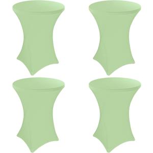 4 Pack 32x43 Inch Spandex Stretch Square Corners Tablecloth, Fitted High Top Table Cover for Bar, Weddings, Birthday, Banquet, Party (Sage Green)