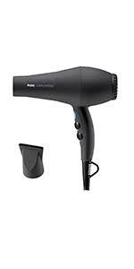 RUSK PRO Speed Titanium Hair Dryer, Ionic Generator Eliminates Frizz, Powerful AC Motor with 6 Speed and Heat Settings for Fast Styling, Plus Diffuser and Concentrator for Unique Styles