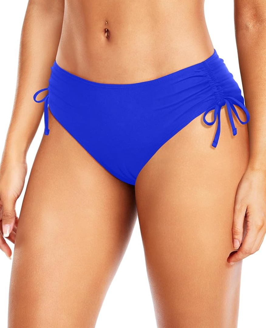 Daci Women Mid Waist Bikini Bottoms - Full Coverage Swim Bathing Suit Bottom Side Tied Swimsuit Bottoms, Size: XL
