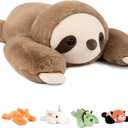 Niuniu Daddy 20" | 3.3 Pound Weighted Sloth Stuffed Animals for Adults & Kids & Baby, Large Brown Sloth Weighted Lap Animals Plush, Cute Weighted Stuffy Toy as Gift for Christmas Birthday Holidays