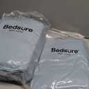 Bedsure Queen Comforter Set Light Blue - Bed in a Bag Queen Size Bedding 7 Pieces, GentleSoft Pintuck Bed Set Gift for Family, Pinch Pleat All Season Comforter with Sheets, Pillowcases & Shams