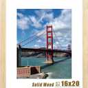 LUCKYLIFE 16x20 Picture Frame, Natural Solid Wooden Poster Frames for Wall, Display 11x14 with Mat or 16x20 Without Mat, 1 Pack