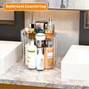 2 Tier Lazy Susan Turntable for Cabinet,Countertop,Pantry,9.5"W Spinning Seasoning Organizer,Double Rotating Kitchen Spice Rack Organizer and Condiments,Medicine,Vitamin Bottle Organizer Carousels,1Pc