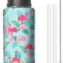 Flamingo Gifts, 32 oz Stainless Steel Insulated Water Bottles, Pink Sports Travel Tumbler Mug, Cute Flamingo Cup Gifts for Women Girls (1pcs)