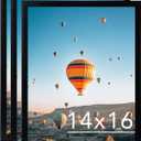 JCJMY 14x16 Picture Frame Set of 3 Black for Poster Photo Picture, Horizontal and Vertical Formats for Wall Hanging, 14 x 16 Wall Poster Photo Frame for 14 by 16 Photos Posters, 3 Pack, Black