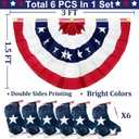 TURNMEON 6 Pack American Pleated Fan Flag 4th of July Decorations, 1.5X3 Ft USA American Flags for Outside Patriotic Bunting flags outdoor Red White Blue Independence Day Fourth of July Outdoor Decor
