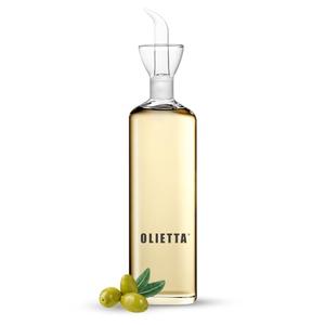 Olietta Olive Oil Dispenser Bottle Borosilicate Glass - Non Drip Oil Dispenser for Kitchen, Leak Proof Vinegar Drizzler Cruet, Easy Clean, 17 Ounces, Modern