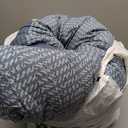 Lightweight uilted Comforter for King Bed, White/Grayish-Blue, All Season, 3 Pieces (King(98"x106")