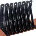 8 Pack L6 x H 4" Black Heavy Duty Shelf Brackets with Screws Metal Shelf Brackets Shelf Support Angle Brackets for Shelves L Brackets Heavy Duty Floating Shelf