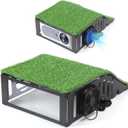 Golf Simulator Projector Enclosure with Cooling Fan & Artificial Turf | Floor-Mounted Protective Cover for Enhanced Projector Protection