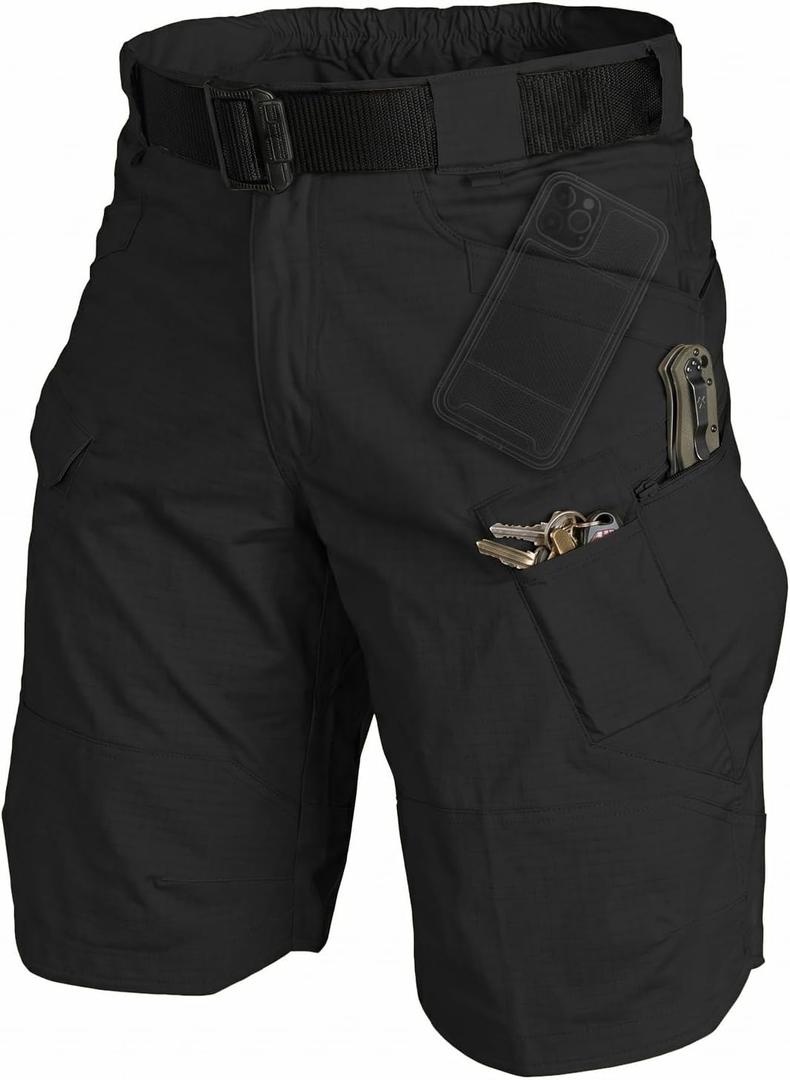 whox Mens Cargo Shorts Work Tactical Quick Dry Lightweight Elastic Waist Golf Hiking Outdoor Shorts with Pockets(No Belt, XL)