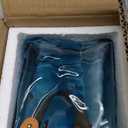 Glass Purse Vase for Flowers Deep Sea Blue Vases for Centerpieces Glass Bag Vase with Leather Handle Small Bag Vases for Decor Decorative Fish Bowl for Home Wedding Decor