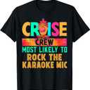 Cruise Crew Most Likely to Rock The Karaoke Mic Hippie T-Shirt, Size 2X
