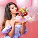 5 x Happy Birthday Pop Up Card, Creative 3D Birthday Card with Classic Envelope & Writing Note Happy Birthday Pop Up Box for Women Men(18th Birthday Card)