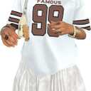 Oversized Jersey Shirts for Women Shirts Y2K Number Graphic Jerseys V Neck Cute Streetwear Tee Tops (S)