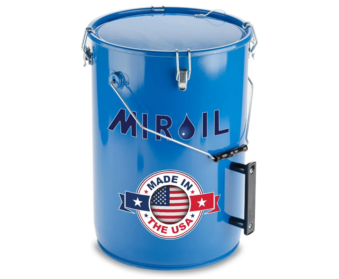 MirOil 30L 6-Gallon Oil Disposal Caddy, Fryer Grease Bucket with Lid Lock & Lock Clips, Frying Oil Disposal Storage Container, Food Safe Interior Coating, Deep Fryers Grease Container for Restaurants