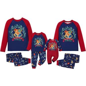 Harry Potter Family Christmas Matching Pajamas Sets Xmas Pjs Top and Pant Set for Kids Couples (L)