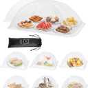 Food Covers for Outside - 2 Extra Large (40 x 25 in) & 6 Large (17 x 17 in) Pop-Up Umbrella Screen Tents- Breathable Outdoor Mesh Food Covers & Picnic Essentials - Collapsible Mesh Food Tent