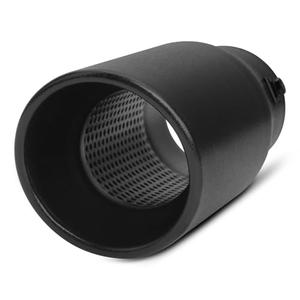 Vurkcy 1.5"-2.5" Inlet Adjustable Diesel Exhaust Tip, 4" Outlet 9" Overall Length Double Wall Stainless Steel Tail Pipe, Bolt-On, Black (fit for 1.5"/ 1.75"/ 2.0"/ 2.25"/ 2.5" OD Tailpipe)
