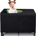 Blackout Crib Canopy Cover Travel Netting Tent Stretchy Breathable Stretch Up to 40"30" for Indoor and Outdoor Children's Sleep Safety (Large)