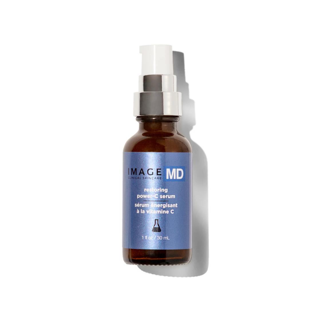 IMAGE Skincare, IMAGE MD Restoring Power-C Serum, 20% Vitamin C, Ferulic Acid Facial Serum to Reduce Pigmentation, Firm, Brighten Skin, 1 fl oz