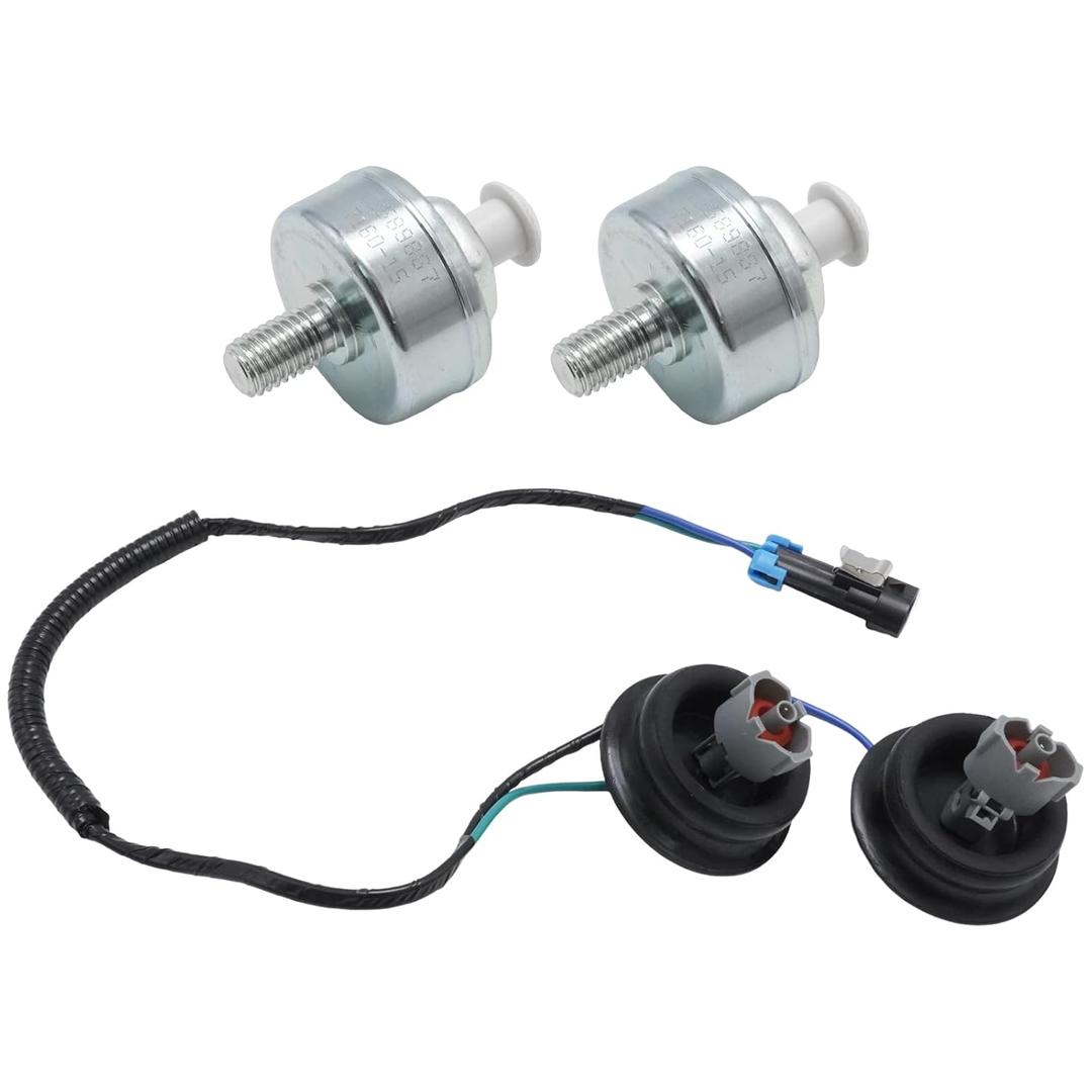 Knock Sensors with Wiring Harness, Replacement for Chevy Suburban Silverado Avalanche Tahoe GMC Sierra Yukon, Replaces 12601822 12589867 917-033 926-084