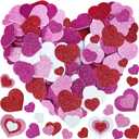2 x Winlyn 480 Pcs Valentine's Day Heart Stickers Bulk Self-Adhesive Glitter Hearts Shaped Foam Stickers Embellishments in Red Pink White Valentine Arts and Crafts for Kids Scrapbooking Cards Gift Dcor