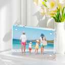 5x7 Acrylic Picture Frame Set of 3, 20mm Thick, Double-Sided Transparent Magnetic Frameless Photo Frame, Desktop Freestanding Display for Office or Home Decor