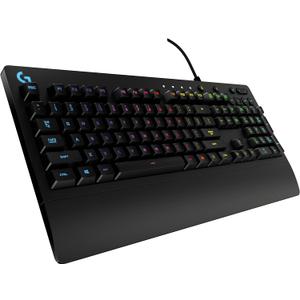 Logitech G213 Prodigy Gaming Keyboard - Wired RGB Backlit Keyboard with Mech-Dome Keys, Palm Rest, Adjustable Feet, Media Controls, USB, Compatible with Windows  Black