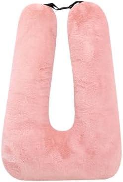 DCWINNES Kids Travel Pillow, Car Pillow with Lining, Neck and Head Support Cushion for Kids and Adults, Perfect for Long Distance Travel, Car Seats, Airplanes, and Road Trips (Pink)