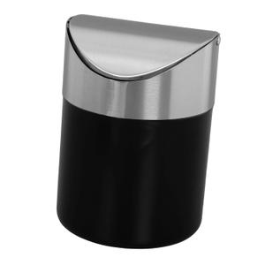 Mini Trash Can with Lid Small Wastebasket for Bathroom Office Kitchen Desktop Storage Compact Black Design for up