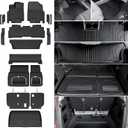 Floor Mats Set for 2018-2026 Honda Odyssey, All Weather TPE Backrest Mat Trunk Mat Cargo Liner for Stowed Flat 3rd-Row Seating and Well Area Accessories(Full Mats Set for Full Coverage)