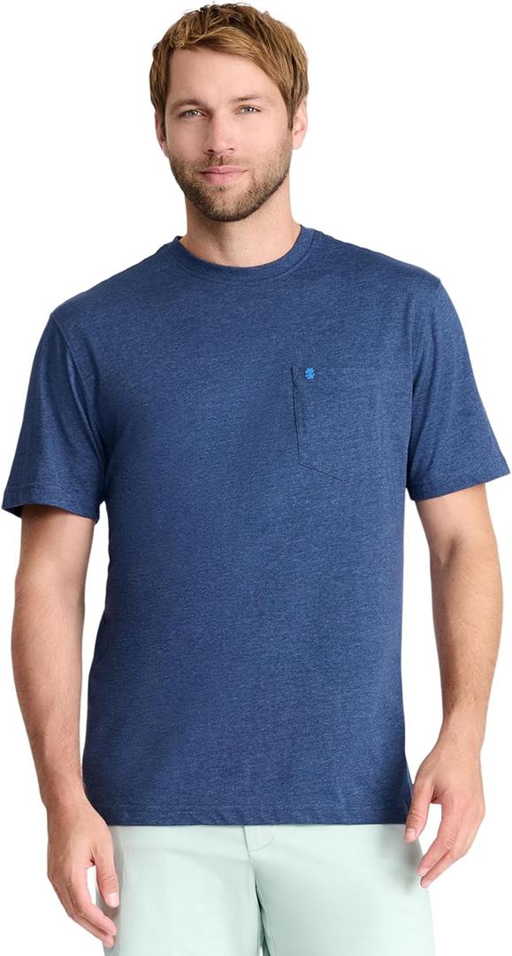 IZOD Men's Saltwater Soft Wash Pocket Crew T-Shirt (X-Large, Club Blue)