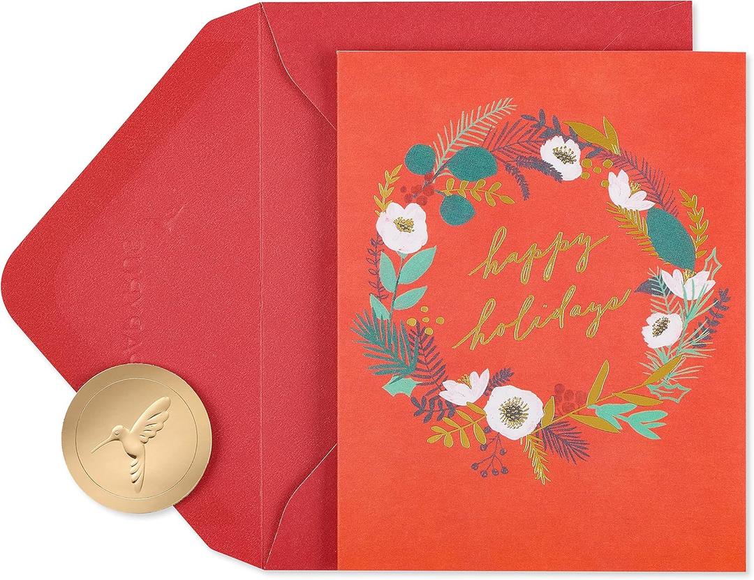 Papyrus Holiday Cards Boxed with Envelopes, Warmest Wishes, Holiday Wreath (20-Count) (Happy Holidays Wreath)