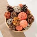 Natural Tones Vase & Bowl Fillers Decorative Balls | Home Decor (Autumn Orange)