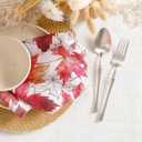 Softalker Fall Dinner Napkins, 17 x 17 Inch Set of 4, Thanksgiving Autumn Harvest Maple Leaf Farmhouse Dinner Napkins for Party Picnic Dinner Decor